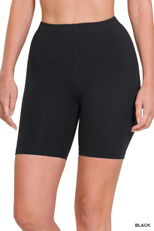 Premium Cotton Biker Shorts - Zenana
