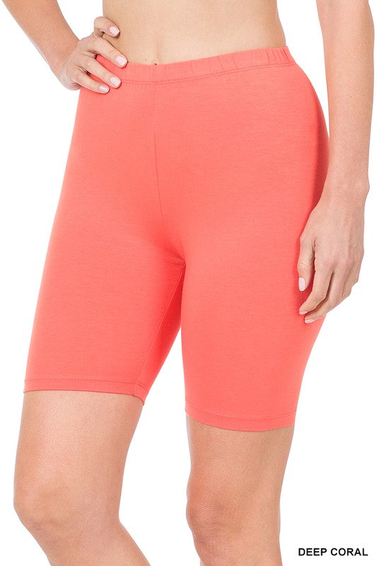Premium Cotton Biker Shorts - Zenana