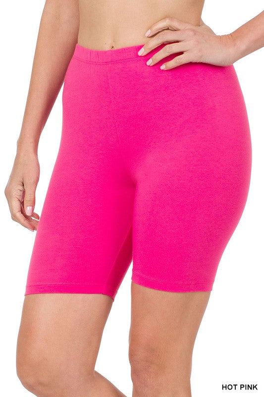 Premium Cotton Biker Shorts - Zenana