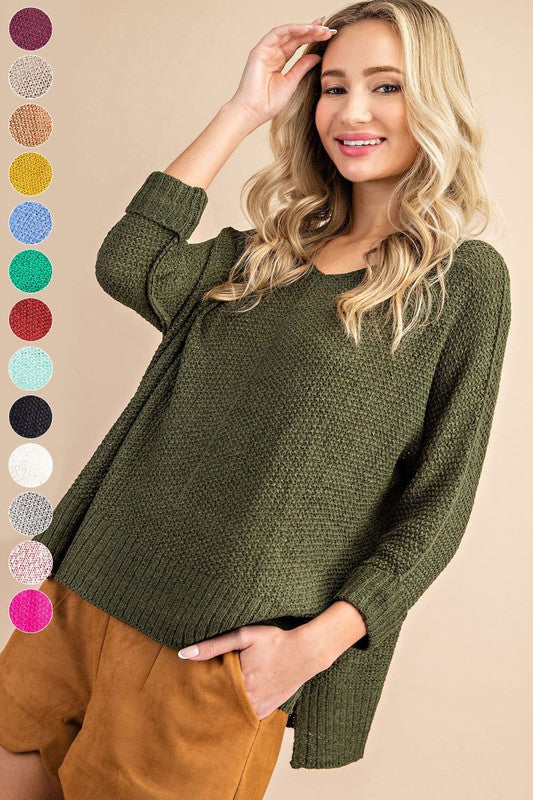 Crew Neck Knit Sweater - Eesome