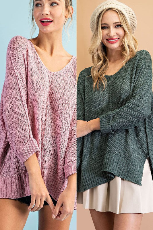 Crew Neck Knit Sweater - Eesome