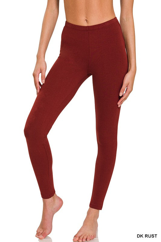 Better Cotton Full Length Leggings - Zenana