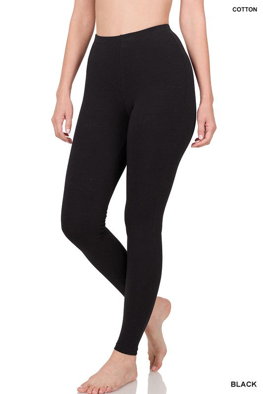 Better Cotton Full Length Leggings - Zenana