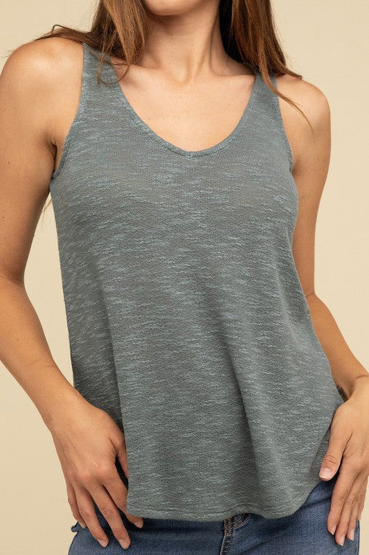 V Neck Sleeveless Cami Top - Zenana