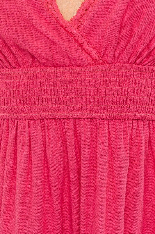 Cap Sleeve Ruffle Mini Dress - Le Lis