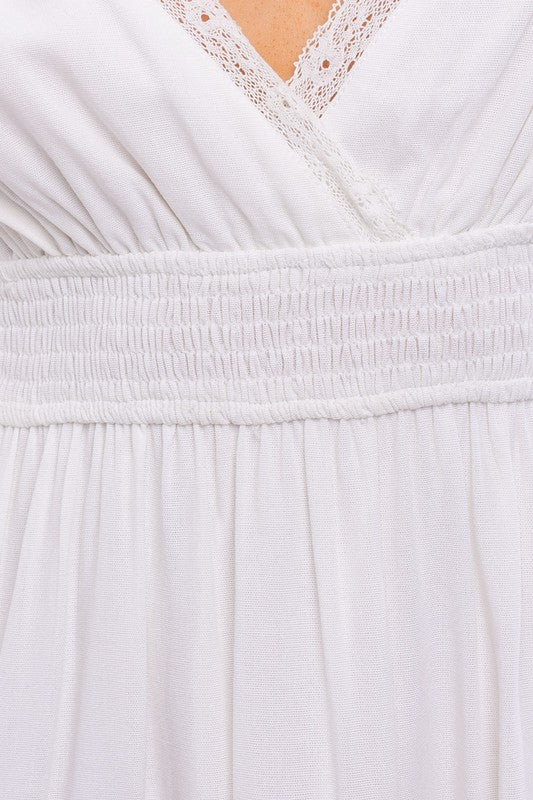 Cap Sleeve Ruffle Mini Dress - Le Lis