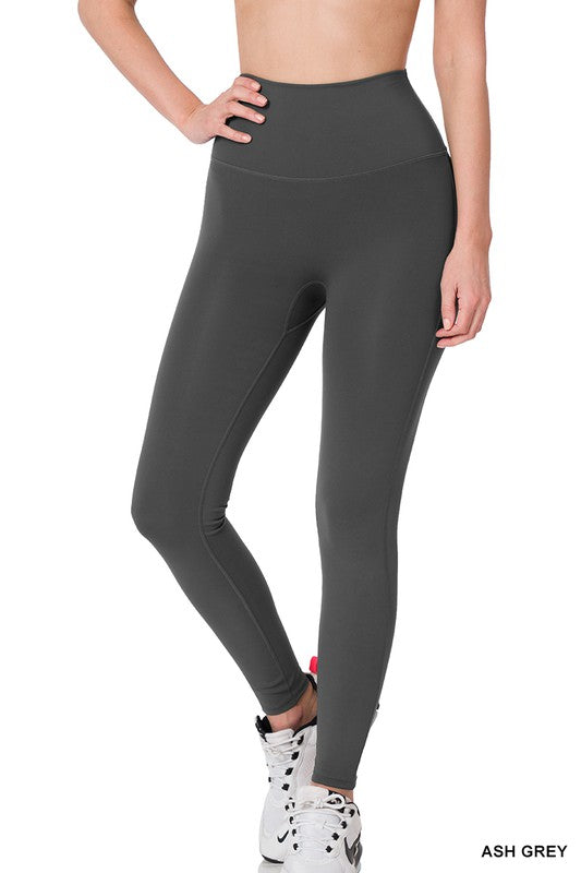 Athletic High Waisted Full Length Leggings - Zenana