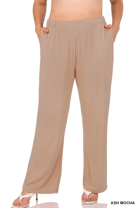 Plus Drawstring Lounge Pants - Zenana