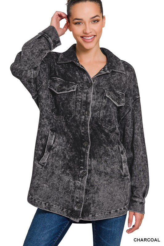 Mineral Washed Shacket - Zenana