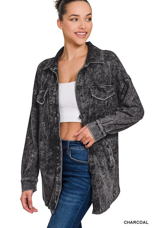 Mineral Washed Shacket - Zenana