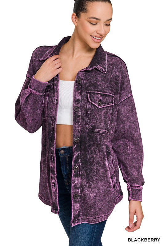 Mineral Washed Shacket - Zenana
