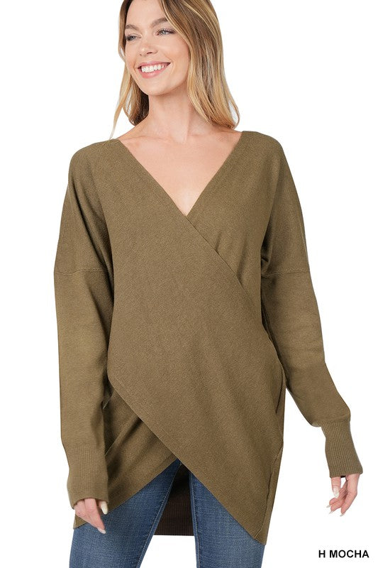 Cross Front Sweater - Zenana