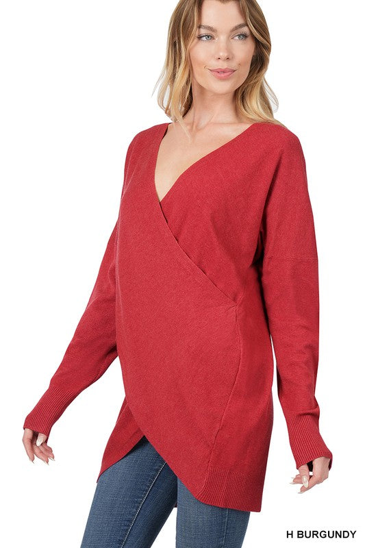 Cross Front Sweater - Zenana