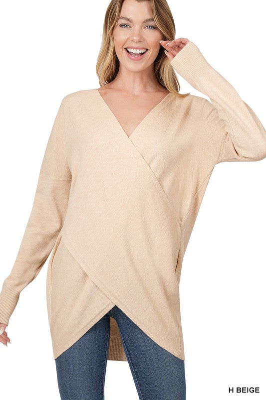 Cross Front Sweater - Zenana