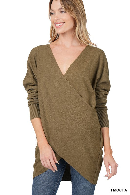 Cross Front Sweater - Zenana
