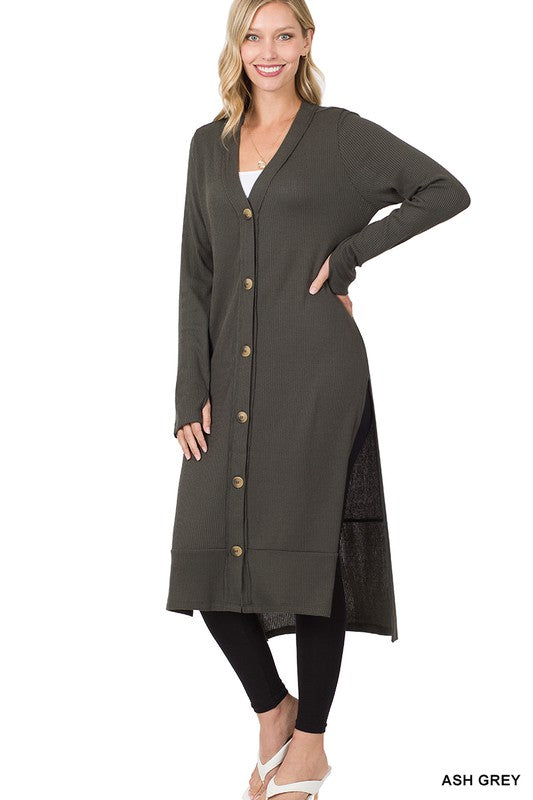 Ribbed Long Cardigan - Zenana
