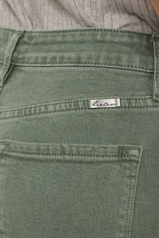 Ultra High Rise 90's Olive Straight Jeans - KanCan