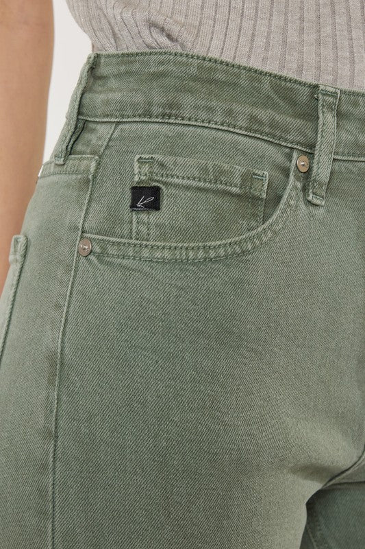 Ultra High Rise 90's Olive Straight Jeans - KanCan