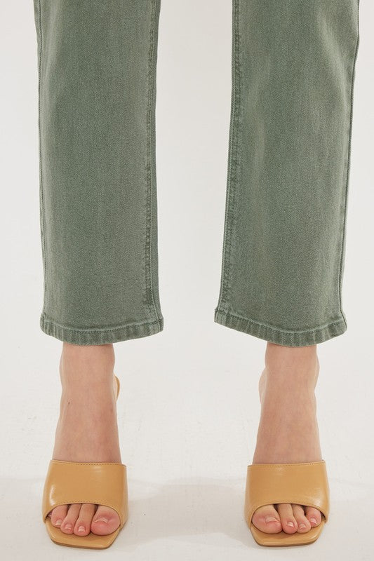 Ultra High Rise 90's Olive Straight Jeans - KanCan