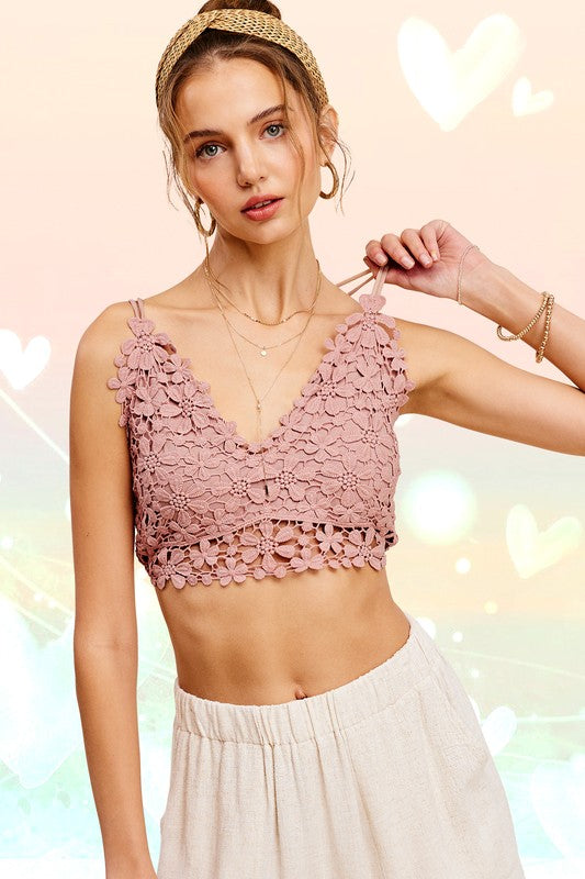 Crochet Lace Bralette Top - La Miel