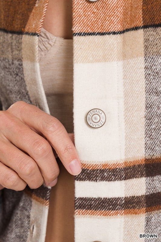Yarn Dyed Plaid Shacket - Zenana