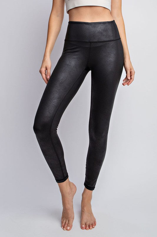 PU Chintz Full-Length Leggings - Rae Mode