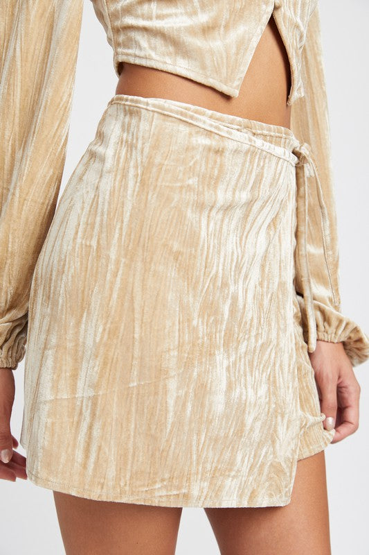 Velvet Mini Wrapped Skirt - Emory Park