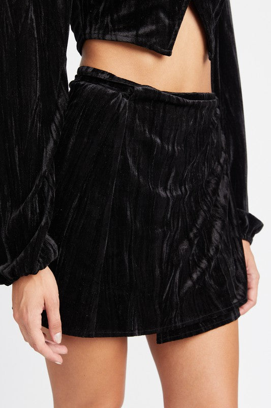 Velvet Mini Wrapped Skirt - Emory Park