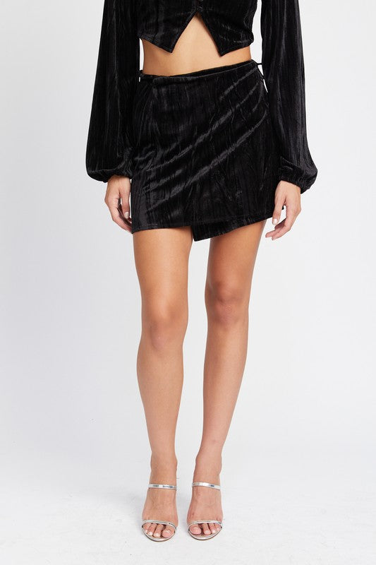 Velvet Mini Wrapped Skirt - Emory Park