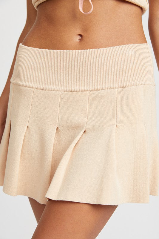 Low Waist Pleated Mini Skirt - Emory Park