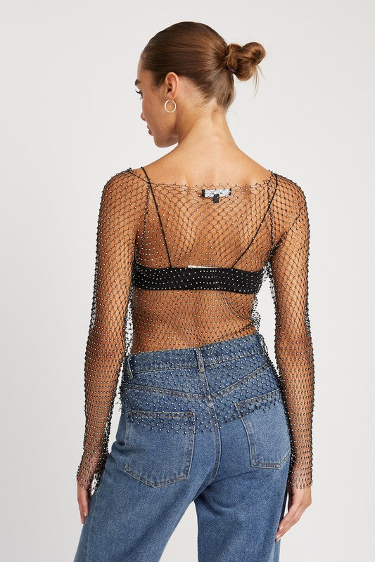 Rhinestone Net Top - Emory Park
