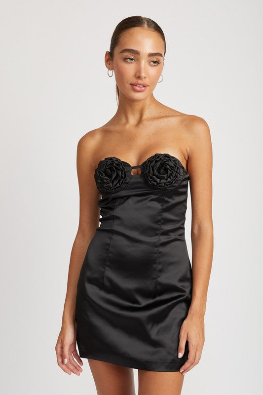 Rosette Bust Mini Dress - Emory Park