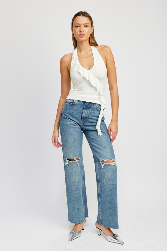 Ruffled Halter Top - Emory Park