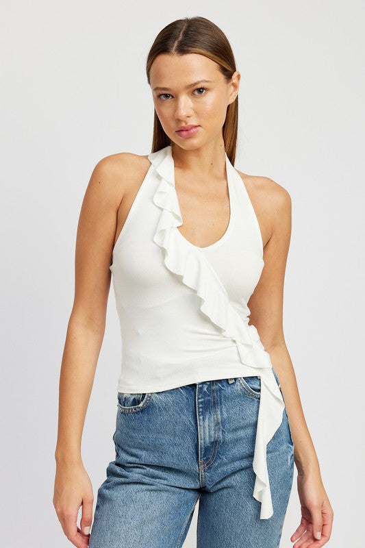 Ruffled Halter Top - Emory Park