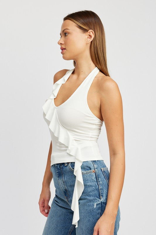 Ruffled Halter Top - Emory Park