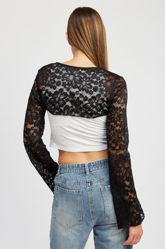 Long Sleeve Lace Bolero - Emory Park