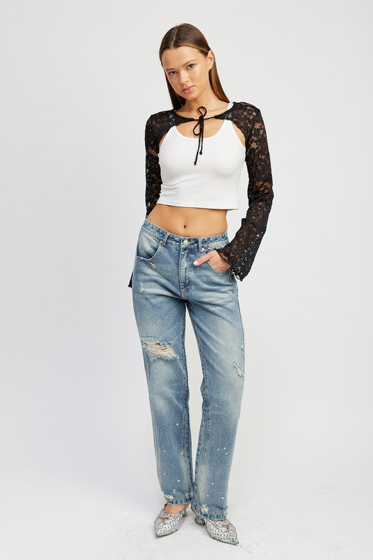 Long Sleeve Lace Bolero - Emory Park