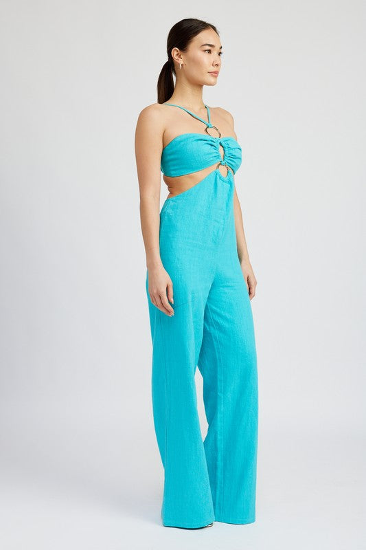 Double O Ring Cut Out Jumpsuit - Emory Park