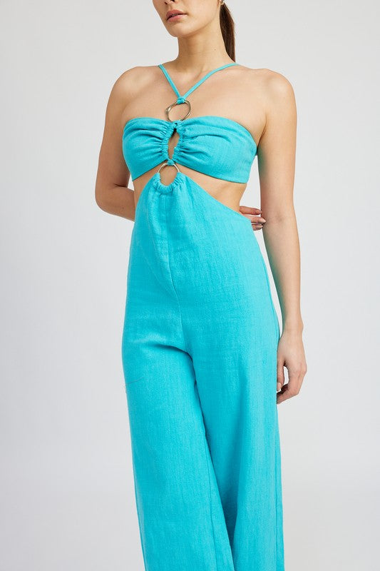 Double O Ring Cut Out Jumpsuit - Emory Park