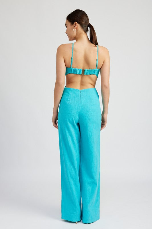 Double O Ring Cut Out Jumpsuit - Emory Park