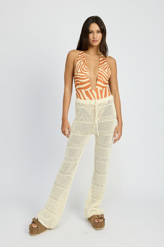 Emory Park Crochet Pants With Drawstrings