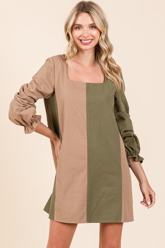 Color Block Mini Dress - GeeGee
