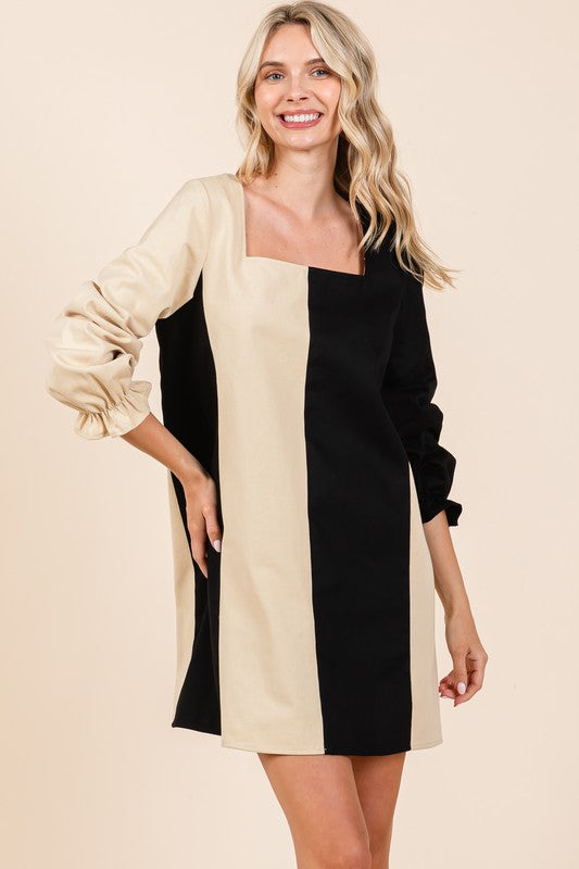 Color Block Mini Dress - GeeGee