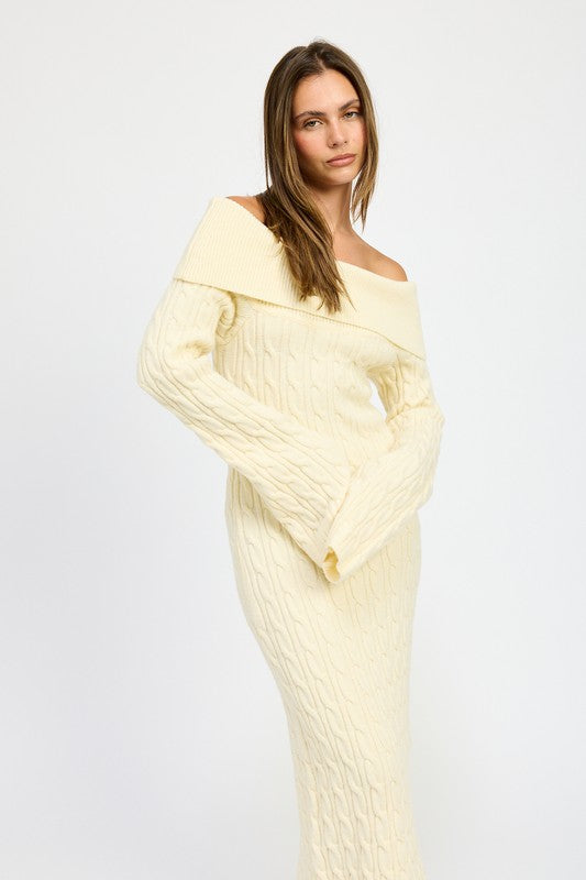 Off Shoulder Maxi Cable Dress - Emory Park