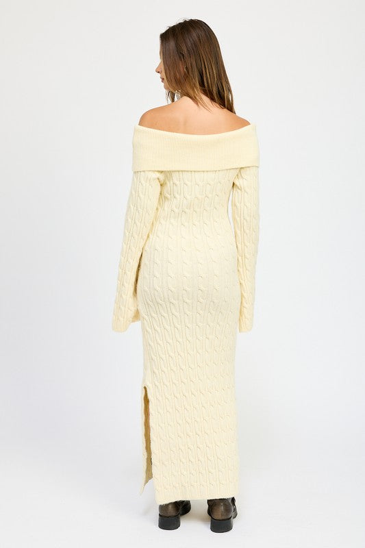 Off Shoulder Maxi Cable Dress - Emory Park