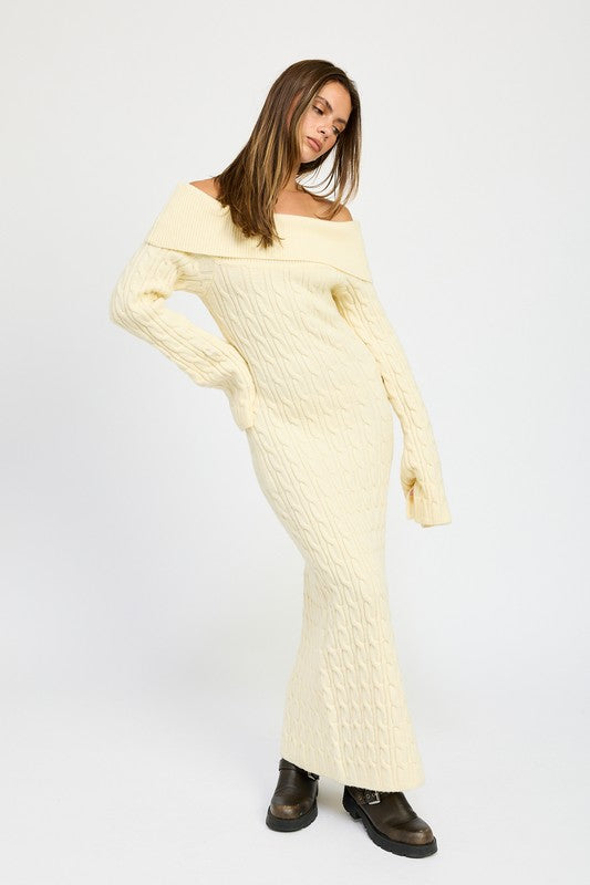 Off Shoulder Maxi Cable Dress - Emory Park