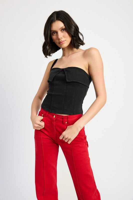 Fold Over Corset Top - Emory Park