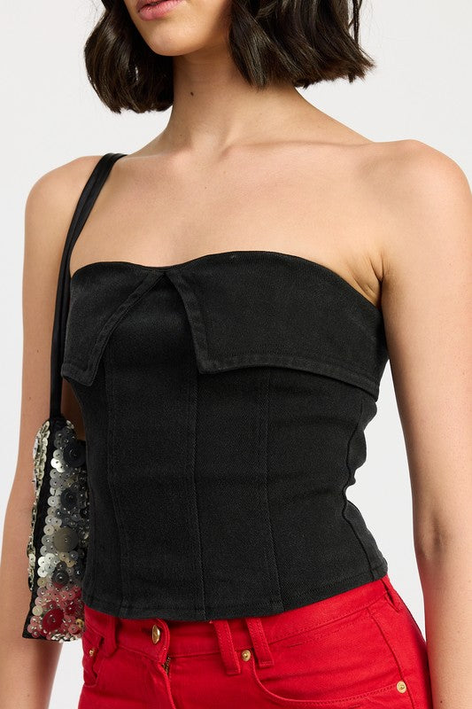 Fold Over Corset Top - Emory Park