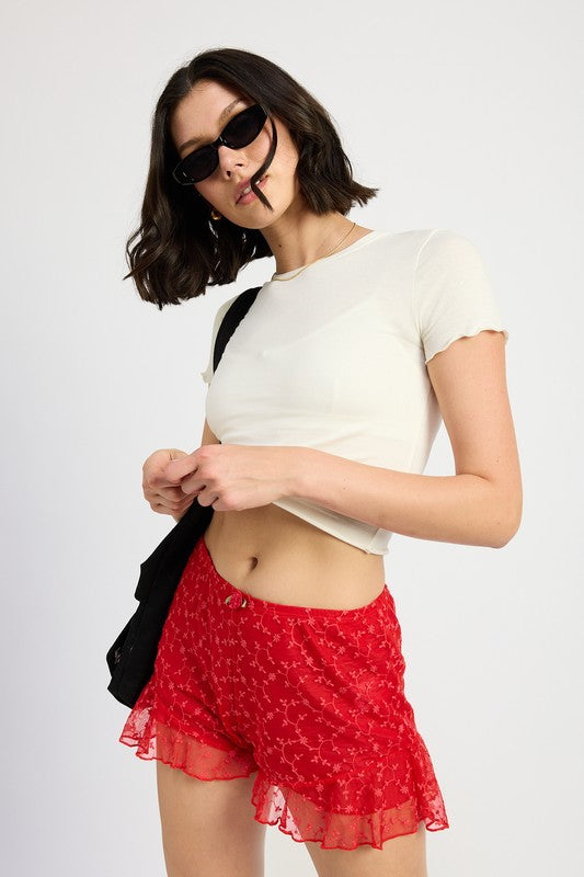 Ruffle Jersey Shorts - Emory Park
