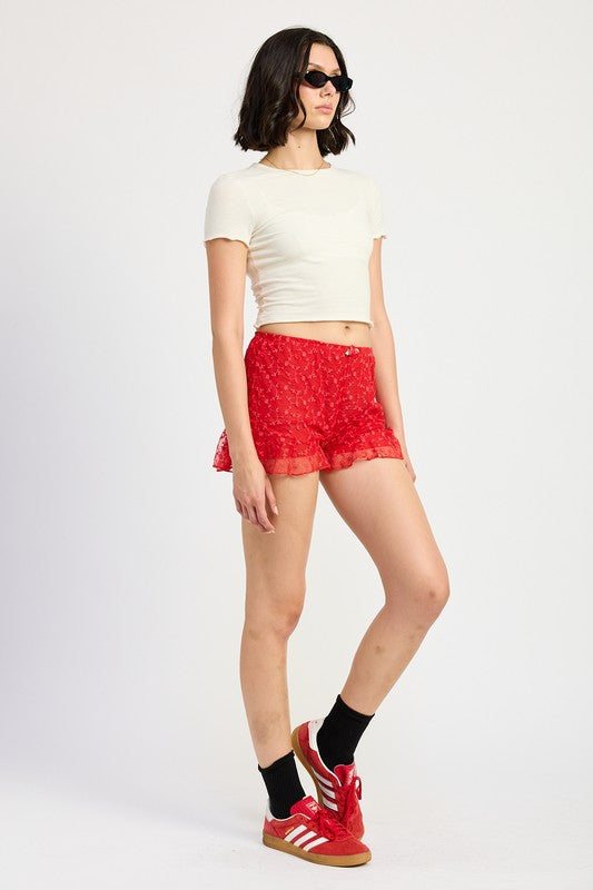 Ruffle Jersey Shorts - Emory Park
